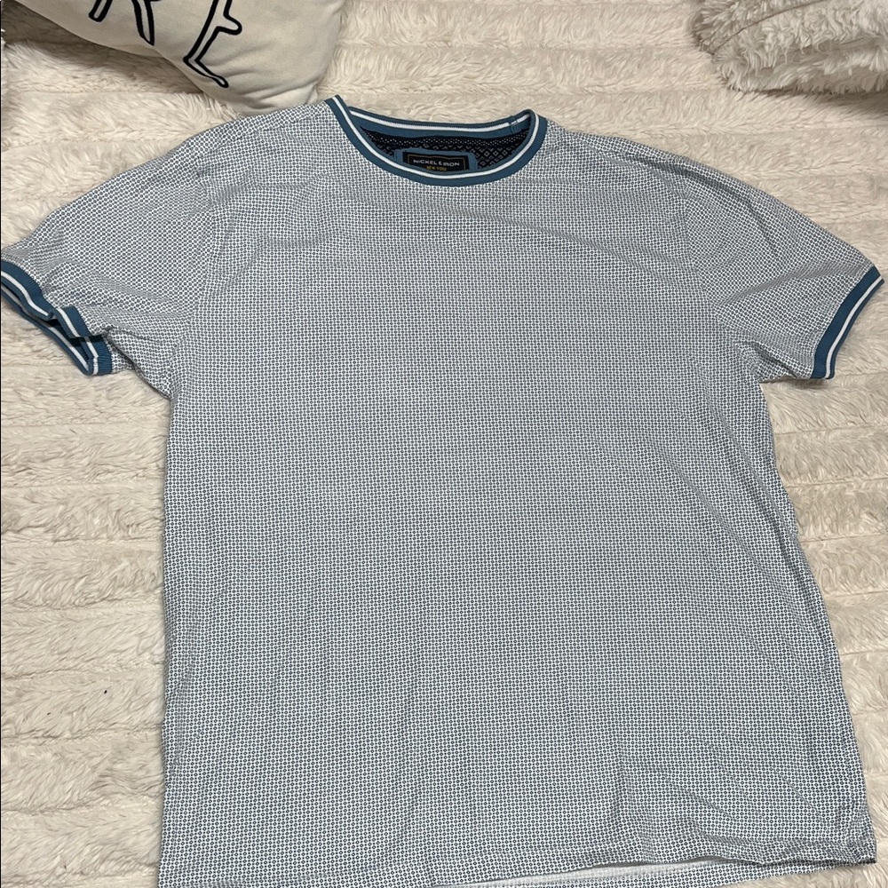 Nickel&iron  Light Blue Micro-Pattern Short Sleeve Crew Tee
